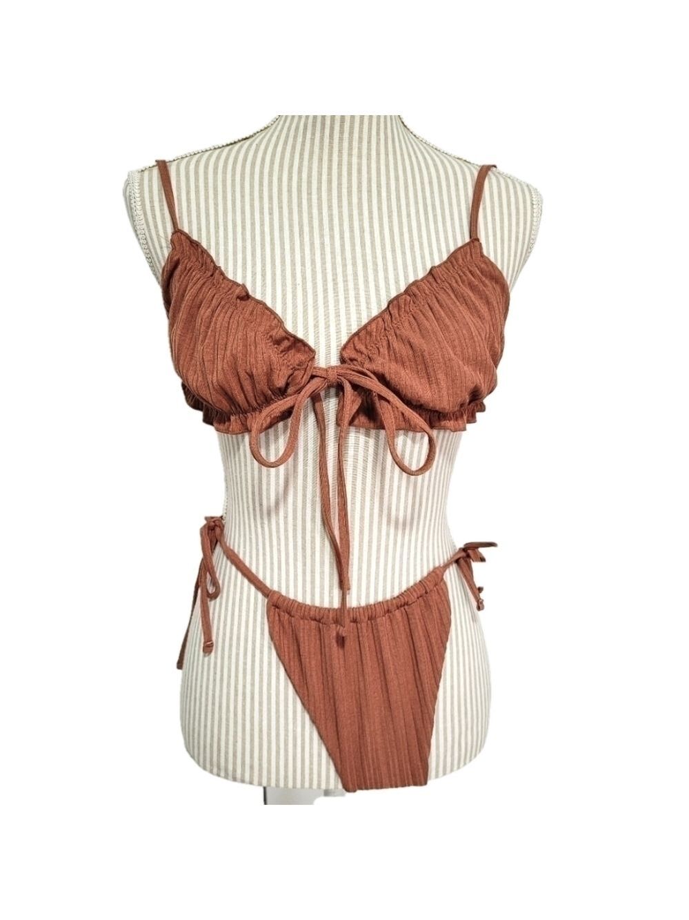Brown Bikini thong Set, Large